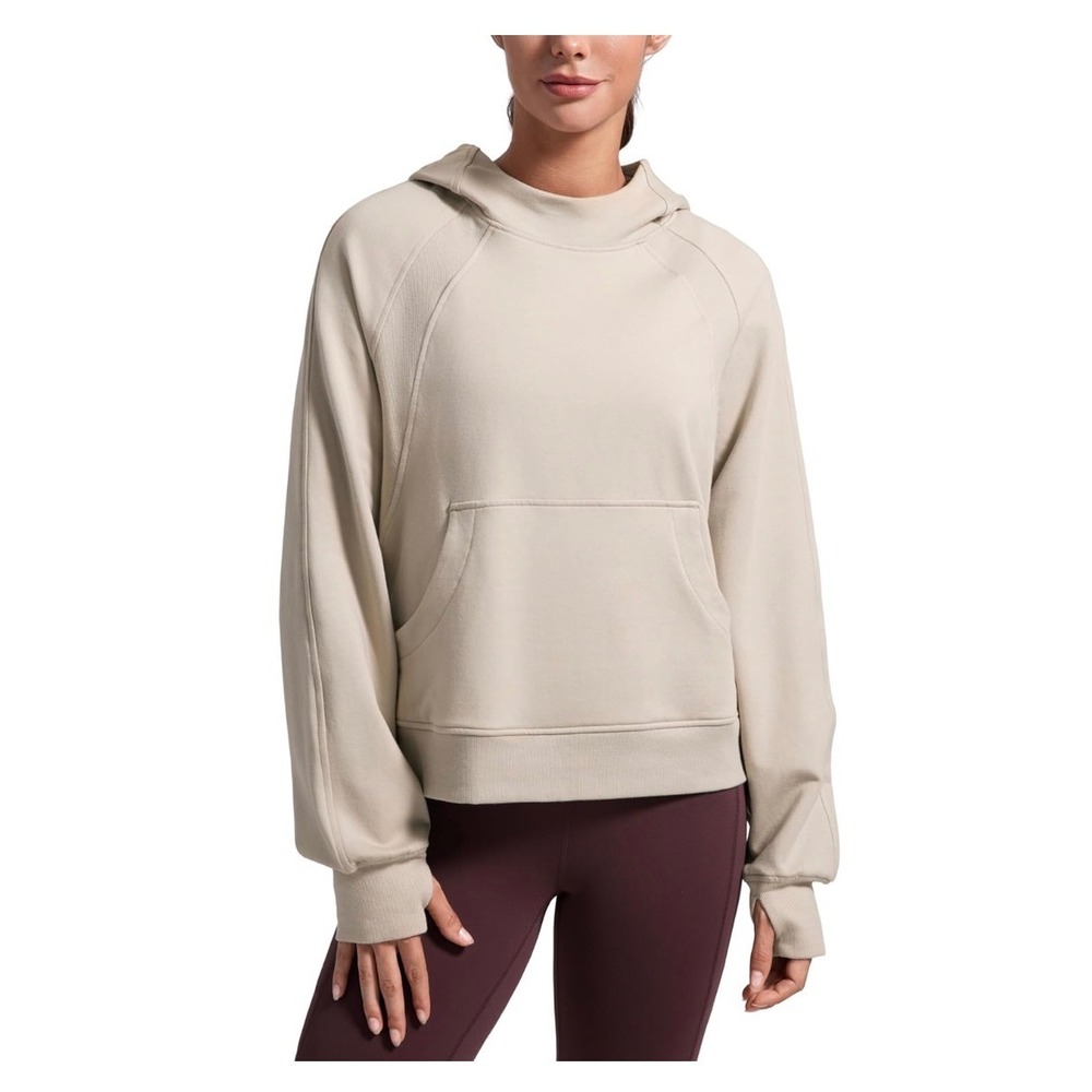 CRZ YOGA Womens Luxe Cream Hoodie